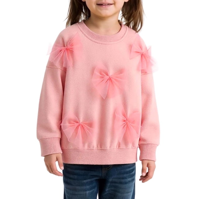 Chandail à Capuche pour Filles, Col Rond, Manches Longues avec Nœud, pour Automne Hiver, Décontracté, Confortable, Doux et Chaud