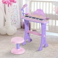 thumbnail image 2 of Qaba Kids Piano Electronic Keyboard Instrument with Microphone and Stool 32 Keys Musical Toy Organ Educational Gift for Children Pink, 2 of 9