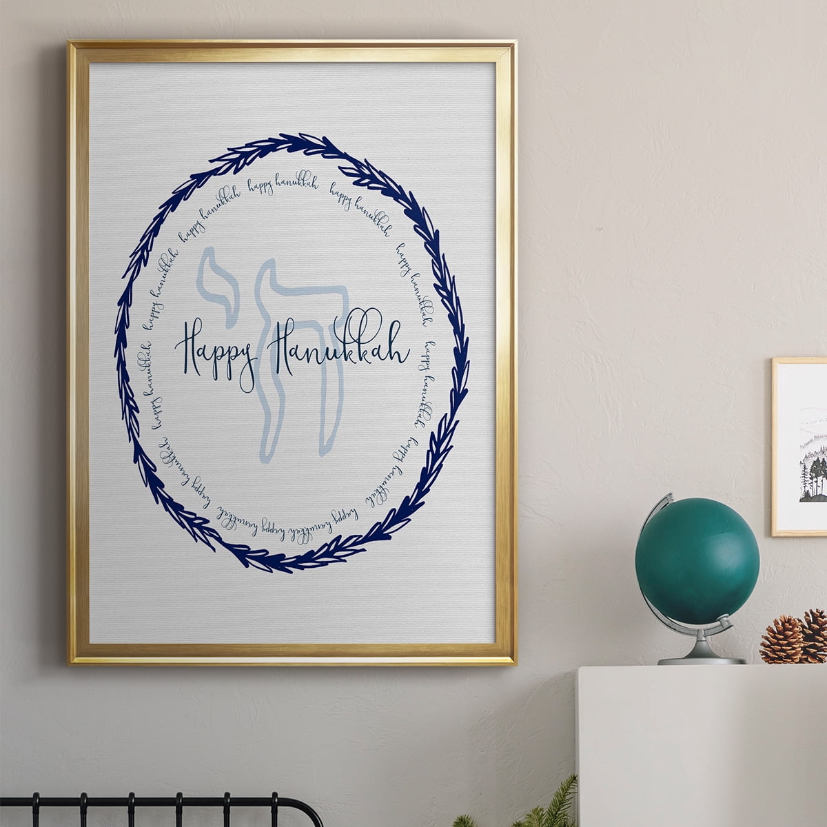 Hanukkah Go Round Premium Framed Print - Ready to Hang