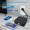 thumbnail image 4 of Escritorio Power Strip IECOPOWER 7 en 1, negro, con 4 enchufes, 3 USB, 4 of 7