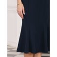 thumbnail image 4 of DARING DIVA Women Fishtail High Waist Belted Work Midi Mermaid Skirts S Dark Blue, 4 of 7