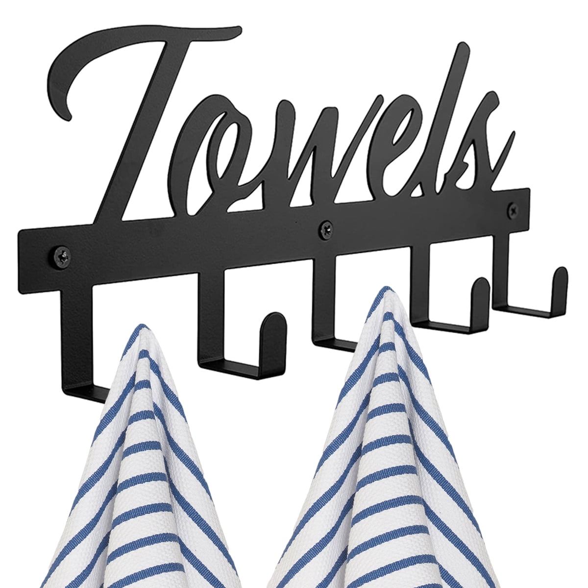 Bathroom Towel Rack Holder Hooks, Wall Mounted Space Saving Towel Holder Hooks Wall Towel Rack for Home Kitchen Bathroom Decor