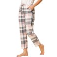 thumbnail image 4 of INSPIRE CHIC Women's Lounge Buttoms Elastic Waist Sleepwear Plaid Pajamas Pants XS Pink, 4 of 5