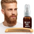 thumbnail image 2 of Beard Oil and Wooden Comb Grooming Kit for Men to Brush and Straighten Perfect for Beards & Mustache, Mens Straightener Care Set, 100% Natural Conditioner, Balm, Softener, 2 of 6