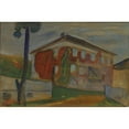 thumbnail image 2 of Edvard Munch 18x13 Gold Ornate Wood Frame and Double Matted Museum Art Print Titled - House with Red Virginia Creeper (1900), 2 of 4