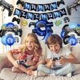 thumbnail image 4 of Video Game Party Decorations - 8th Birthday Decorations for Boys, HAPPY BIRTHDAY Banner, Video Game Balloons, Number 8 Blue Balloons, Gaming Hanging Swirls, Game On Birthday Party Supplies, 4 of 6