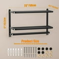thumbnail image 2 of 3-Tier Black Towel Racks for Bathroom with Towel Bars Multilayer Hotel Towel Shelf Stainless Steel Wall-Mounted Matte Finished Holder with Towel Shelves 23 Inches, 2 of 12