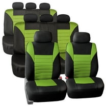 FH Group 3 Row 8 Seaters SUV Seat Covers for Auto 3D Mesh Green Black Free Gift Air Freshener