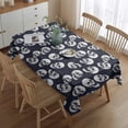 thumbnail image 2 of Navy Skull Pattern Rectangle Tablecloth 60"x84",Waterproof Polyester Rectangle Table Cloth, Wipeable Spillproof Polyester Tablecloth for Dining, Camping, Indoor and Outdoor, 2 of 5