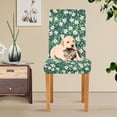 thumbnail image 4 of Yayeee 2 Pack Dining Chair Covers Stretch Parson Chairs Slipcovers Seat Protector, Small White Flowers, 4 of 6