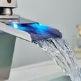 thumbnail image 6 of LED Bathroom Basin Sink Faucet Brushed Nickel Waterfall Spout Mixer Tap w/ Cover, 6 of 8
