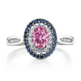 thumbnail image 2 of Gem Stone King 925 Sterling Silver Ring Oval Pink Moissanite (1.50 Cttw), 2 of 3