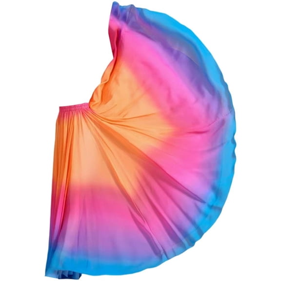 vlrwzc Flowing Long Spanish Gradient Belly Dance Skirt For Women 720 Degree Sun Skirt Classical Dance