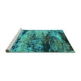 thumbnail image 2 of Ahgly Company Machine Washable Indoor Rectangle Oriental Turquoise Blue Industrial Area Rugs, 3' x 5', 2 of 4
