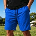 thumbnail image 3 of Men's Cotton Blend Drawstring Shorts Lightweight Quick Dry Athletic Workout Gym Running Casual Summer Sports Shorts for Men, 3 of 3