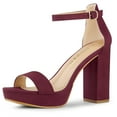 thumbnail image 1 of BLISSFUL STEP Women's Open Toe Platform Ankle Strap Chunky Heel Sandals, 1 of 6