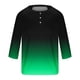 thumbnail image 4 of Amzcrzy - Sudadera Para Hombre, Estilo Casual, Con Cuello Redondo Y Degradado, Botones, Manga 3/4, Color Verde, Talla 2Xl, 4 of 4
