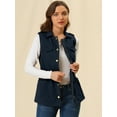 thumbnail image 3 of Unique Bargains Women's Sleeveless Jacket Functional Pockets Drawstring Waist Cargo Vest, 3 of 6