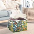 thumbnail image 3 of Yayeee Collapsible Cube Storage Bin with Lid Fabric Closet Decorative Basket with Handles, Green Floral Garden, 3 of 7