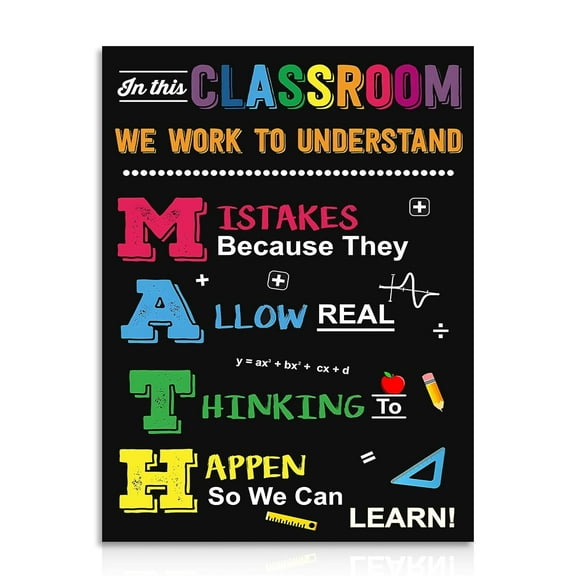 Dazzlewall Math Motivational Wall Decor, Math Classroom Wall Art Inspirational Quote Poster for School Decorative Supplies Unframed12x18inch(30x45cm)