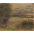 thumbnail image 3 of Paul Weber 24x20 Black Modern Framed Museum Art Print Titled - View of the Chiemsee (Study) (Approx. 1880-90), 3 of 5