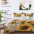 thumbnail image 4 of Yellow Sunflower Bedding 3 Piece Duvet Cover Set California King, Watercolor Retro Floral Plant Leaf Soft Microfiber Comforter Cover with Zipper Closure & Pillowcases, FadeResistant Quilt Cover, 4 of 9