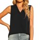 thumbnail image 5 of Playeras,Blusas y Tops,Ropa para Mujer Camisetas sin mangas para las mujeres Blusa elegante de verano para mujer, blusa sin mangas de gasa, blusa holgada informal con cuello uso diario (Black, XXL), 5 of 7