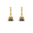 thumbnail image 4 of 14K Solid Gold Lever Back Stud Earrings for Women | 0.5 cttw Round Cut Simulated Blue Sapphire | Yellow Gold, 4 of 5