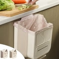 thumbnail image 1 of Cubo de Basura Colgante Plegable - Papelera Multiusos Que Ahorra Espacio con Compartimento para Bolsas, 25 X 20 X 12 Cm, Plástico Gris/Blanco, para Cocina, Baño y Dormitorio, 1 of 6