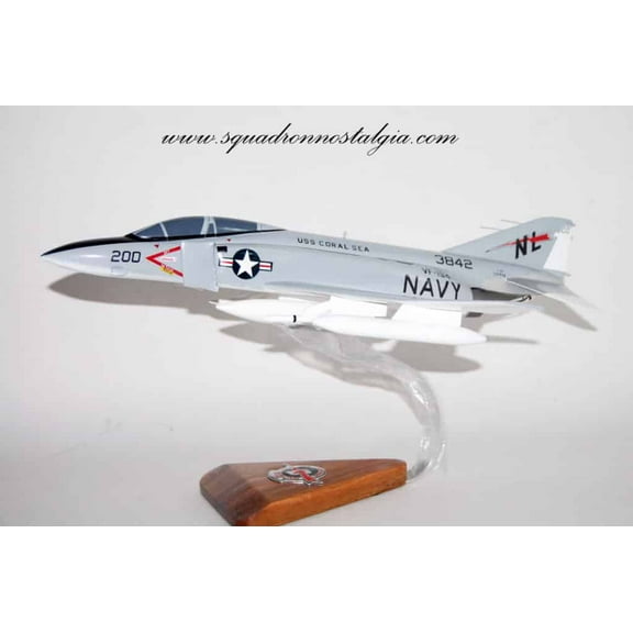 VF-194 Red Lightnings F-4J (1977) Model, 1/42 (18") Scale, Mahogany, Navy, Fighter