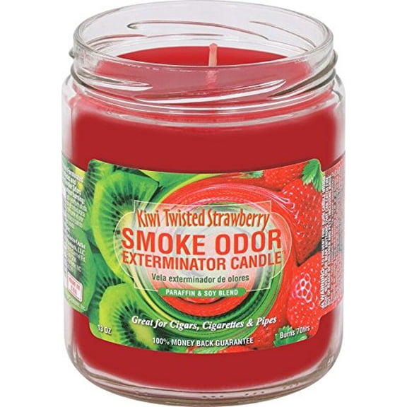 Smoke Odor Exterminator 13oz Jar Candle, Kiwi Twisted Strawberry