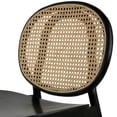 thumbnail image 3 of Ada 24 Inch Dining Chair, Cane Rattan Back, Beech Wood, Set of 2, Black, Saltoro Sherpi, 3 of 5