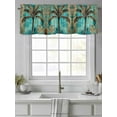 thumbnail image 4 of Boho Coastal Beach Curtain Valances for Windows, Summer Ocean Tropical Tree Flower Kitchen Valance Window Treatment, Light Filtering Block Curtains for Bathroom/Bedroom/Living Room 60'' x 18'', 4 of 9