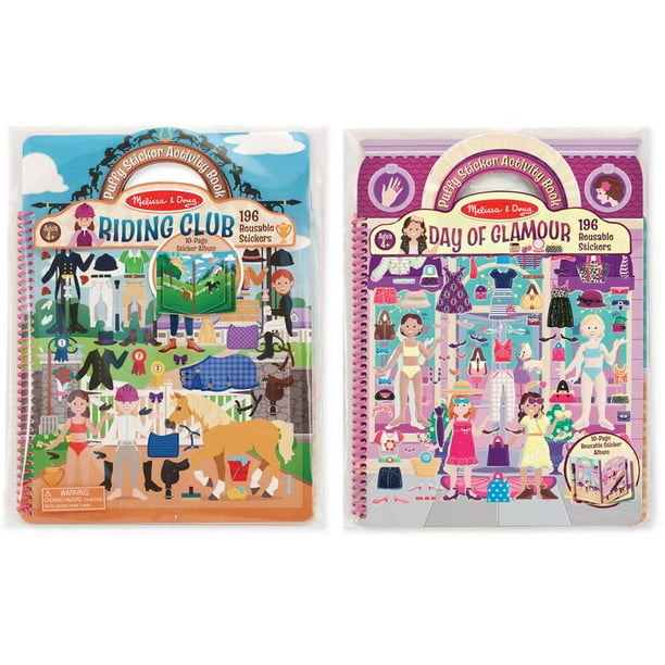 Melissa Doug Deluxe Puffy Sticker Activity Book Set Day Of Glamour 
