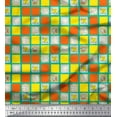 thumbnail image 1 of Soimoi Poly Georgette Fabric Geometric Square,Text & Bear Face Kids Decor Fabric Printed Yard 42 Inch Wide, 1 of 3
