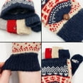 thumbnail image 4 of Winter Fingerless Gloves Mittens for Women Men Warm Wool Knitted Convertible Flip Top Mittens for Cold Weather, 4 of 6