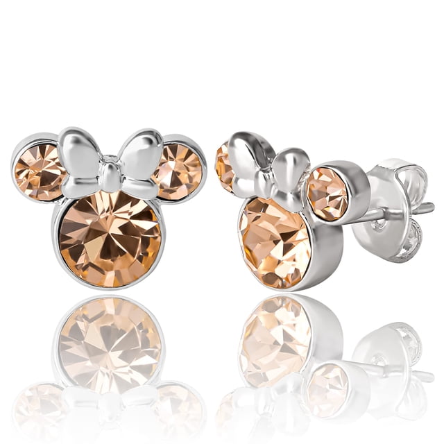 Pendientes Disney Minnie Mouse con la piedra natal de junio para mujer