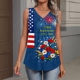 thumbnail image 4 of Iaqnaocc 250 Anniversary Usa Shirt Womens Tank Tops Sleeveless 2026 Summer Casual Loose V Neck Pleated Tank Tops Independence Day American Flag Floral Print Vintage Tee Tops Dark Blue XXL, 4 of 6