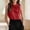 Red, variant on Womens Sleeveless Satin Bow Neck Blouse Elegant High Collar Office Casual Going Out Top Slim Fit Summer Workwear Shirt