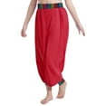 thumbnail image 1 of MSemis Pantalon de Cheerleading Premium pour Filles, Taille Élastique, Patchwork en Chiffon Métallique, Performance Jazz, Rouge 16, 1 of 5