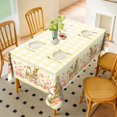 thumbnail image 2 of Spring Easter Tablecloth Rectangle, Flower Bunny & Eggs Buffalo Plaid Decorative Table Cloths Stain Resistant Fabric Table Cover for Dinner/Party/Picnic/Outdoor (Yellow, 60 x 120 Inch), 2 of 6
