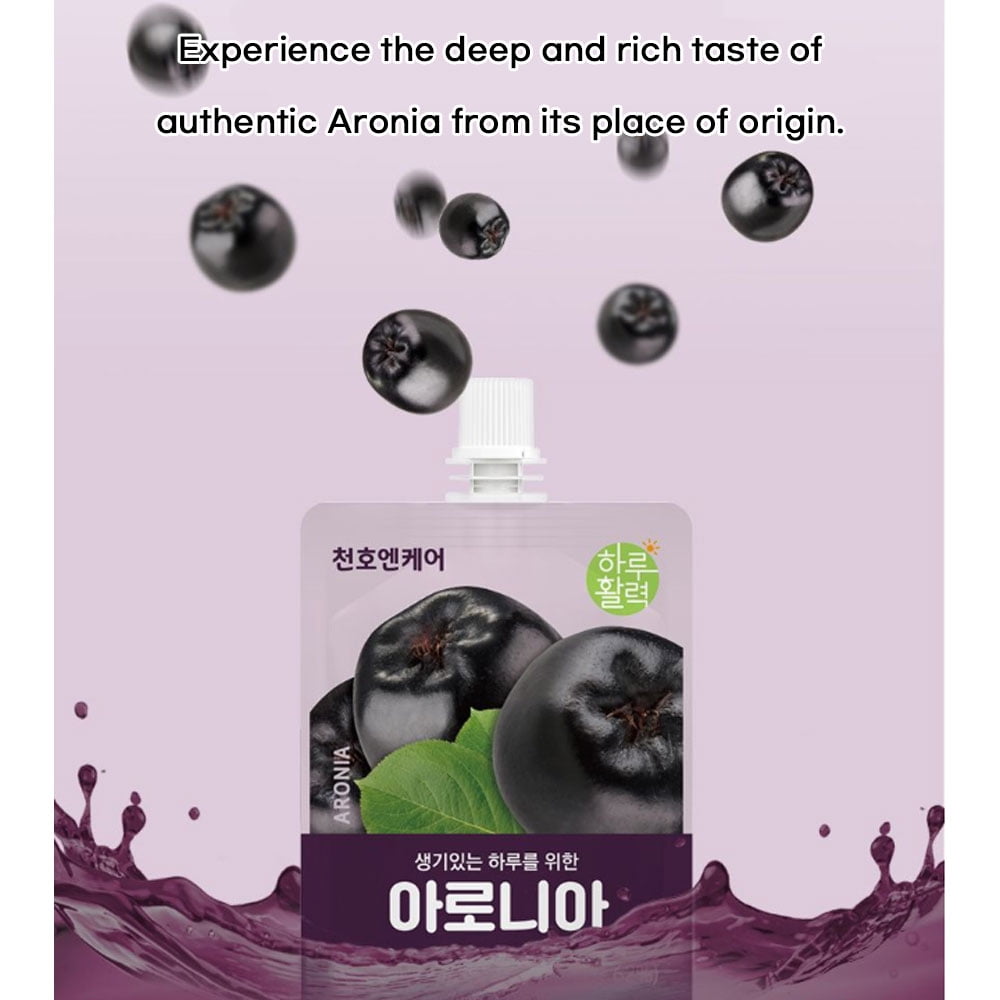 ChunhoNcare Korean Aronia Juice, 333 Polish Aronia Berries per Box, Grape & Strawberry Blend, No Preservatives, Resealable Pouch, Korea HACCP Certified (70mlx30pouches)