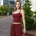 thumbnail image 3 of Women's Square Neck Sleeveless Tank Top with Stretch Fit - Small, Burgundy, 3 of 7