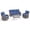 Gray/Blue, variant on Jentlehouse Outdoor Patio Furniture Set,All-Weather Wicker Sofa Set with Outdoor Rockers & 2-Tier Table,Outdoor Conversation Furniture Set for Garden Porch Balcony Deck