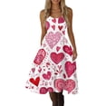 thumbnail image 5 of Valentines Dress for Women Spring Summer Sleeveless Love Heart Print Dresses Elegant Evening Prom Party Dress Pink M, 5 of 5