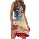 thumbnail image 2 of Puntoco Vestido De Verano Para Mujer, Estampado, Sin Mangas, Falda, Manga Corta, Cuello Redondo, Rojo, Xxl,Regalos Para Mujer Joven, 2 of 4