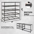 thumbnail image 4 of Heavy Duty 5-Tier Metal Shelving Unit, 4000 lbs Capacity Storage Rack, 48"W x 24"D Adjustable Industrial Shelves, Boltless Garage Storage for Basement, Warehouse, Workshop, Black, 4 of 8
