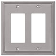 thumbnail image 1 of Placa de pared AMERELLE 77RRBN 2 Rocker, metal fundido, níquel cepillado, 1 of 4