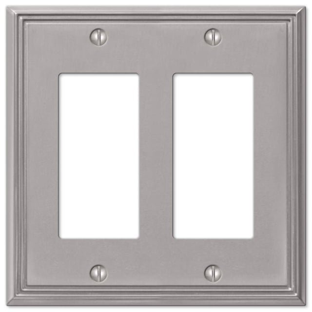 Placa de pared AMERELLE 77RRBN 2 Rocker, metal fundido, níquel cepillado