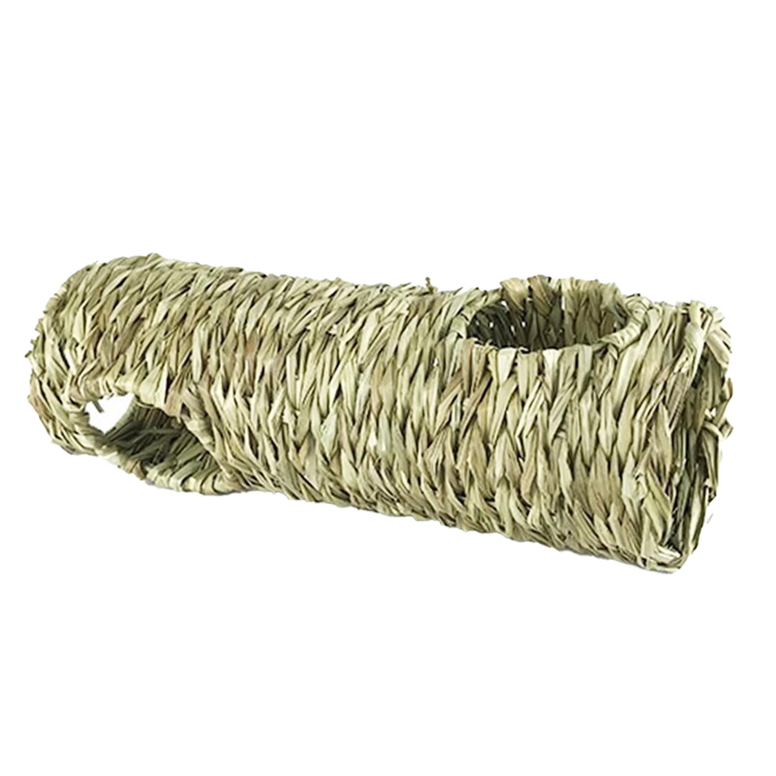 Hamster Grass Tunnel Interactive Toy Cage Chew Toys Rabbit Tunnel Tube Grass House for Mice Parrot Ferret Guinea Pig Sleeping 50x16cm